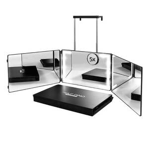 lot 19110 image: Self Find-3 Way Mirror for Self Hair Cutting with Ring Light,Rechargeable 360 Mirror for Hair Tools,Light and Height Adjustable