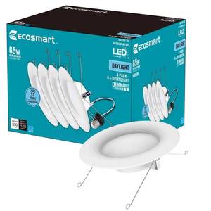 lot 19113 image: EcoSmart 56 in. Daylight Integrated LED Recessed Trim (4-Pack)