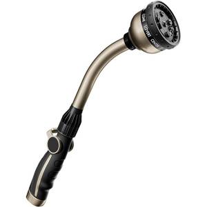 lot 19115 image: RESTMO Watering Wand Heavy Duty, Metal Garden Hose Wand with 10 Spray Patterns, 15-Inch Long Hose Nozzle Sprayer with Thumb Flow Control, Ideal to Water Hanging Baskets and Shrubs