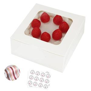 lot 19123 image: KGVZPT 30pcs Cake Boxes with Window,10x10x5 Inches Bakery Boxes Treat Cookie Dessert Boxes Pastry Box for Cake,Chocolate Covered Strawberries,Cupcakes,Donuts,Baked Goods