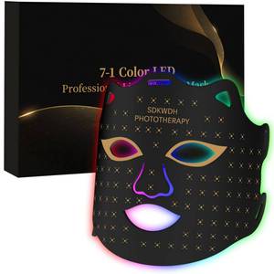 lot 19138 image: Red Light Mask for Face, 7-1 Colors Facial Care Mask, 850nm Infrared & Red Light Masks, Ergonomic Design for Home & Travel, Black