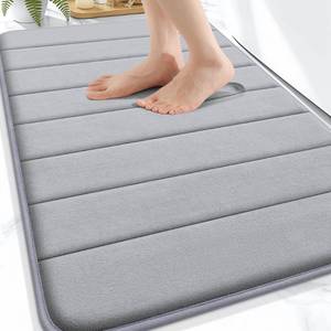 lot 19149 image: OLANLY Memory Foam Bath Mat 30x20, Super Soft Absorbent Bathroom Rugs, Quick Dry, Machine Washable Shower Floor Rugs, Bathmat Carpet, Bathroom Home Decor Accessories, Grey