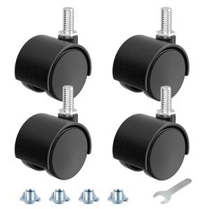 lot 20161 image: ANDUTEES 2 Inch Furniture Stem Casters Set of 4, Threaded Stem Diameter 516 Plastic Caster Wheels, Black Swivel Small Castors with T-Nuts, for Table, Cabinet, Storage Rack