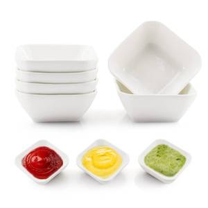 lot 20188 image: DRAONGYE Ultra-Strong 3 Oz 6 Pack Ceramic Dip Bowls Set, Mini Bowl Soy Sauce Plate, Condiment Server, Can be Used for Ketchup, Vinegar,BBQ and Party Dinner