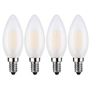 lot 20198 image: Beonllay E14 LED Bulb 40W Equivalent 4W Dimmable European Base Light Bulbs, 3000K Soft White E14 Frosted Glass Decorative Bulb, Pack of 4