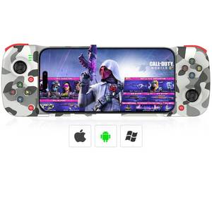 lot 20200 image: Megadream Mobile Game Controller Gamepad for iPhone iOS Android PC Works with iPhone 161514131211, iPad, Samsung Galaxy, TCL, Tablet, Call of Duty, Minecraft - Directly Play (Camouflage)