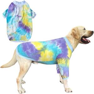 lot 20201 image: PriPre Blue Tie Dye Dog Clothes for Medium Dogs Breathable Cotton Dog Shirt Dog Pajamas Big Dogs Boy Girl Medium