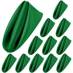 lot 20204 image: ANECO 12 Pieces Satin Napkins Soft Dinner Napkins Square Table Napkins 17 x 17 Inches for Restaurant Weddings Party Dinner Decoration(Forest Green)