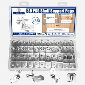 lot 20208 image: 20PCS Shelf Support Pegs, Shelf Pegs with Hole, 5mm (15 inch) Cabinet Shelf Bracket Pegs, L-Shaped Nickel Plated Shelf Pins Holders for Bookcase Kitchen Closet Shelf Shelves Furniture Cabinet22w