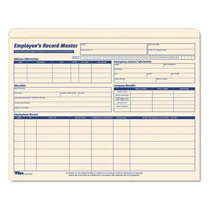 lot 20210 image: TOPS 3280 Employee Record Master File Jacket, 9 12 x 11 34, 10 Point Manila (Pack of 20)