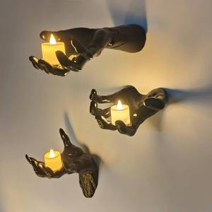 lot 20214 image: DAZONGE Halloween Decorations, Pack of 3 Wall Mounted Creepy Reaching Hands with Lighted Candles, Life-Sized Horror Hands for Gothic Wall Decorations, Scary Halloween Decorations Indoor