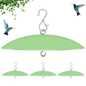 lot 20219 image: andergi 13 Bird Feeder Rain Guard, Hummingbird Feeder Shade Dome Cover, Hanging Baffle for Bird Feeder Pole,Smart Birds Feeders Umbrella(Light Green), 3Pack