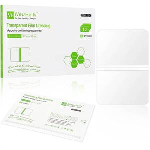 lot 20221 image: NeuHeils Transparent Fim Dressing, Tattoo Aftercare Bandages�� Size 8x12, 10 Packs, Large Waterproof Bandage Wound Cover Patch, Post Surgical Shower Shield