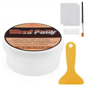 lot 20229 image: SEISSO Wood Putty, Gray Wood Filler Paintable, Wood Putty Outdoor Waterproof, Wood Repair Putty Stainable, Wood Furniture Repair kit - Restore Wooden Table, Cabinet, Floors, Door