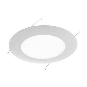 lot 20230 image: NICOR Lighting 6-Inch Lexan Shower Trim with Albalite Lens  White (17505)