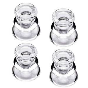 lot 20236 image: Clear Glass Candlestick Holders, Set of 4 Taper Candle Holders for Wedding, Decoration and Dinning
