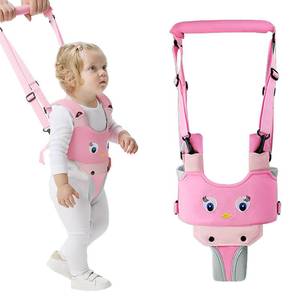 lot 20264 image: IULONEE Baby Walker, Handheld Kids Toddler Walking Harness Helper Assistant Protective Belt Child Activity Walker Adjustable Standing Up Walking Learning Helper for Toddler 7-24 Month (Pink)