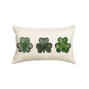 lot 20279 image: AVOIN colorlife St Patricks Day Clover Throw Pillow Cover, 12 x 20 Inch Shamrock Cushion Case Decoration for Sofa Couch