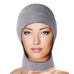 lot 20283 image: Migraine Gel Head and Neck Ice Hat by FOMI Care  Top and Side of Skull Plus Cervical Cold Coverage  Wearable Cranial Cap for Headache, Sinus, Chemo, Stress, Pressure Pain Relief (Black)