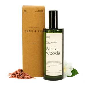 lot 20285 image: Craft & Kin Santal Woods Room Spray for Bedding, 6.76 oz, Pillow Spray, Long-Lasting Room Freshener, Soothing Aroma Mist for Home & Washroom