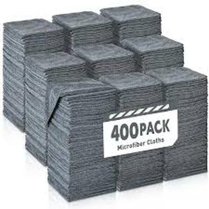 lot 17272 image: TEAWOO 400P Grey Microfiber Car Cleaning Towels