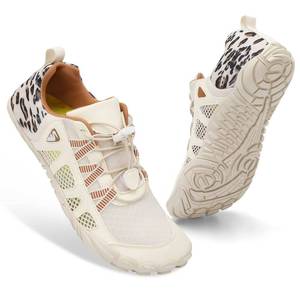 lot 1173 image: XIHALOOK Hiking Water Sports Shoes Womens Mens Quick Dry Barefoot for Pool Beach Surf Walking Waterpark Beige Leopard, 9 Women7.5 Men