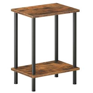 lot 1181 image: HOOBRO End Table, Small Side Table, Nightstand with 2-Layer Storage Shelves, Sofa Table for Small Spaces, Living Room, Bedroom, Stable Frame, Easy Assembly, Rustic Brown BF09BZ01