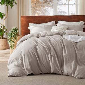 lot 1183 image: Bedsure 100% Washed Cotton Duvet Cover King Size - Natural Minimalist Cotton Duvet Cover Linen Like for All Seasons - GentleSoft�� Plain Simple Bedding (Natural, King, 104x90)