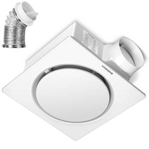 lot 1184 image: VIVOHOME AutoFlow Bathroom Exhaust Fan with Humidity Sensor 110CFM - Energy-Saving EC Motor,10.2-inch Ceiling Retrofit Bath Fan, No Attic Access Needed(Install Kit, 4-in Duct Included)