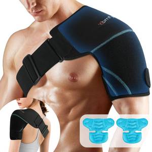lot 1187 image: Comfytemp Shoulder Ice Pack Wrap Shoulder Brace, Gel Cold Compression Sleeve for Injuries Reusable Arm Rotator Cuff Pain Relief, Therapy Recovery Items for Men Women, 2 Gel Ice Packs