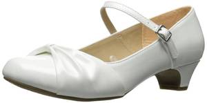 lot 1209 image: The Childrens Place,Girls,Mary Jane,and Toddler Dressy Low Heel Shoes,White,3 Big Kid