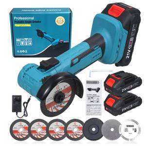 lot 1214 image: Cordless Angle Grinder Kit, 19000rpm Brushless Mini Angle Grinder with 2PCS 2000mAh Battery & 7pcs Cutting Discs, 21V Electric Cordless Grinder Tool for Metal Wood Polishing Rust Removal