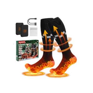 lot 2036 image: Heated Socks 7500mAh2 Rechargeable Battery, Electric Heated Socks with 4 Adjustable Heating Settings Up to 14 Hours for Winter Skiing Hunting Camping Hiking Fishing Cycling Outdoor Work Foot Warmer