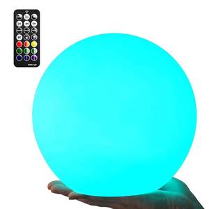 lot 2052 image: LOFTEK 8-inch LED Night Light Ball 16 RGB Colors and Dimmable Globe Light with Remote, Upgraded Folding Handle, Seamless Matte Housing, Rechargeable IP65 Floating Pool Light, for Nursery or Decor