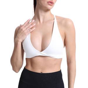 lot 2067 image: Aoxjox Womens Workout Sports Bras Fitness Metamorph Sienna Twist Bra Yoga Crop Tank (White, Small)