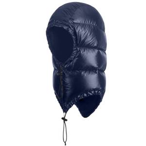 lot 2070 image: Tapasimme Winter Warm Down Cap Ultralight Windproof Sleeping Bag Outdoor Camping Waterproof Down Hood Hat with Compression Storage Bag (Navy)