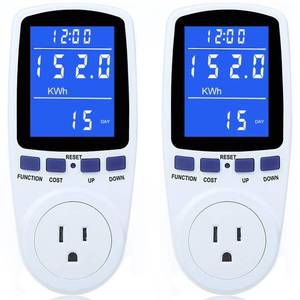 lot 2113 image: 2 Pack Upgraded Watt Meter Power Meter Plug Home Electricity Usage Monitor, Electrical Usage Monitor Consumption, Energy Voltage Amps Kill Meter Tester with Backlight, 7 Modes Display