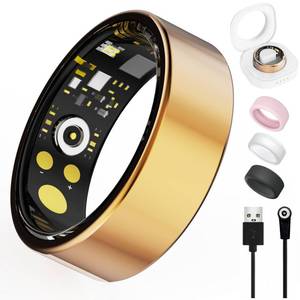 lot 2120 image: Oucscru Smart Ring for Women Men, Health Tracker with Heart RateBlood OxygenBlood PressureSleep MonitorStep Counting, IP68 Waterproof Fitness Ring, No App Fees for iPhone & Android (Rose Gold, 6#)