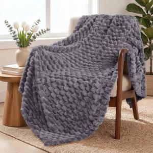 lot 2134 image: Exclusivo Mezcla Fleece Throw Blanket for Couch, Extra Large Fuzzy Dark Grey Bed Blankets, Soft Cozy Plush Sofa Throws for All Seasons, 50x70 Inches