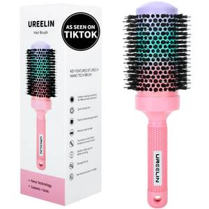 lot 2142 image: UREELIN Round Brush for Blow Out - 2.1 Inch Large Nano Thermal Ceramic & Ionic with Boar Bristles - Salon Blow Drying Hair Brush for Drying,Volumizing, Curling, Shine & Smooth Styling
