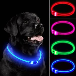 lot 2149 image: NOVKIN LED Dog Collar, Rechargeable Light Up Dog Collars,IP67 Waterproof Dog Lights for Night Walking��Adjustable, Reusable Safety Necklace for Small Medium Large Dogs(Blue)