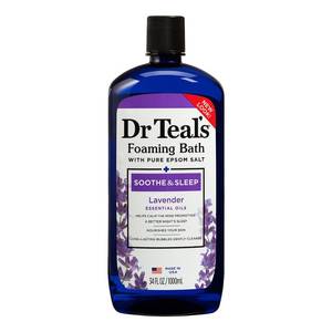 lot 2153 image: Dr Teal��s Foaming Bath with Pure Epsom Salt, Soothe & Sleep with Lavender, 34 Ounces