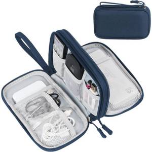 lot 2154 image: FYY Electronic Organizer, Travel Cable Organizer Bag Pouch Accessories Carry Case Portable Waterproof Double Layers All-in-One Storage for Cable, Cord, Charger, Phone, Earphone Navy