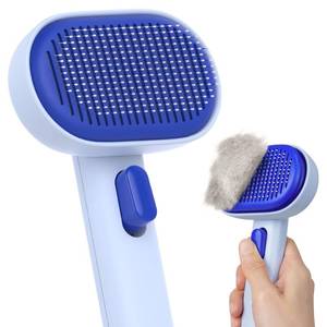 lot 2157 image: aumuca Skin Friendly Self-Cleaning Slicker Brush for Dogs & Cats, Gentle Pet Grooming Tool for Shedding & Deshedding, Efficient Hair Remover for Long & Short Haired Pets
