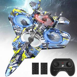 lot 3686 image: BEZGAR HQ057X RC Fighter Airplane��Mini Drone Remote Control Jet Plane Stunt Drone for Adults & Kids Toy with Light Gift for Kids Beginner Blue