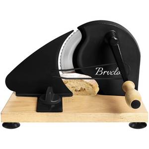 lot 3689 image: Brvclon Manual Bread Slicer Adjustable Thickness, Hand Crank Bread Slicer for Homemade Sourdough Bread with Scale Line & Suction Cup & Metal Guide,Quality Solid Wood Base & Gift-Level Packaging