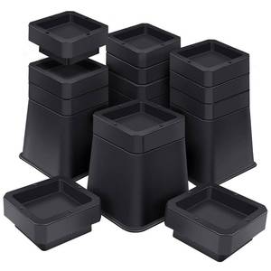 lot 3705 image: ANNKUT Bed Risers 6 inch Heavy Duty,Elevation in Heights 3��4��5��6 Inch��Adjustable Furniture Risers for Chair Table and Desk Legs Lifting (4 Pack,Black)