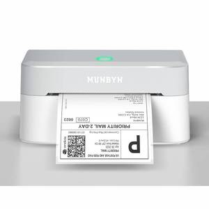 lot 3712 image: MUNBYN Bluetooth Thermal Label Printer RW403B, Wireless 4x6 Shipping Label Printer for Small Business, Compatible with Android, iPhone, Windows, Mac, Chromebook, Print Width 1.57-4.25 (Grey)