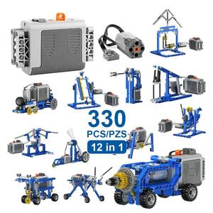lot 4402 image: Maiwaput 330Pcs Building Kit, 12 in 1 STEM Toys with Electric Power Motor for Kids, DIY Erector Set for Boys Girls, Technic Building Suit Creative Play Great Gift for Kids Age 6 Cannot guarantee that every piece is in the box