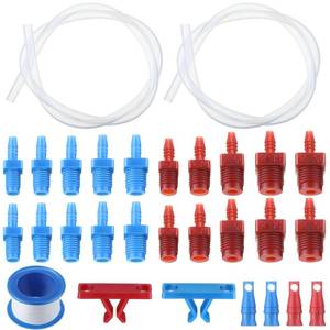 lot 4406 image: Enhon Master Cylinder Bleeder Kit Replacement for 14151, 22 inch Hose, Clip, SAE and Metric Fittings Universal Fit, Complete Brake Bleeder Kit with PTFE Tape